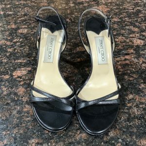Jimmy Choo Black Strappy Slingback Heels Size 38.